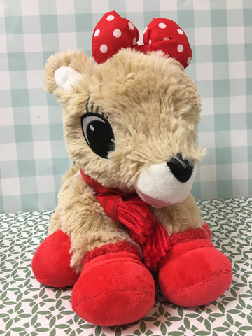 Lavender scented Clarice with bow & Rudolph with scarf