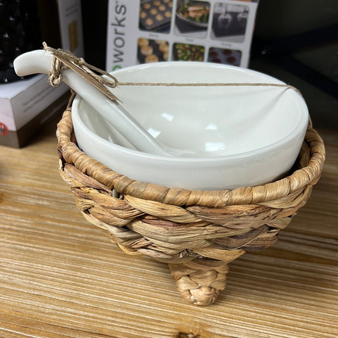 Hyacinth ceramic dip bowl