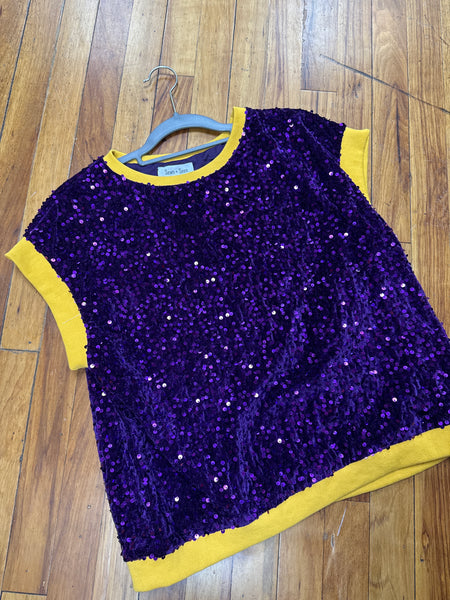 Sequin purple and gold top