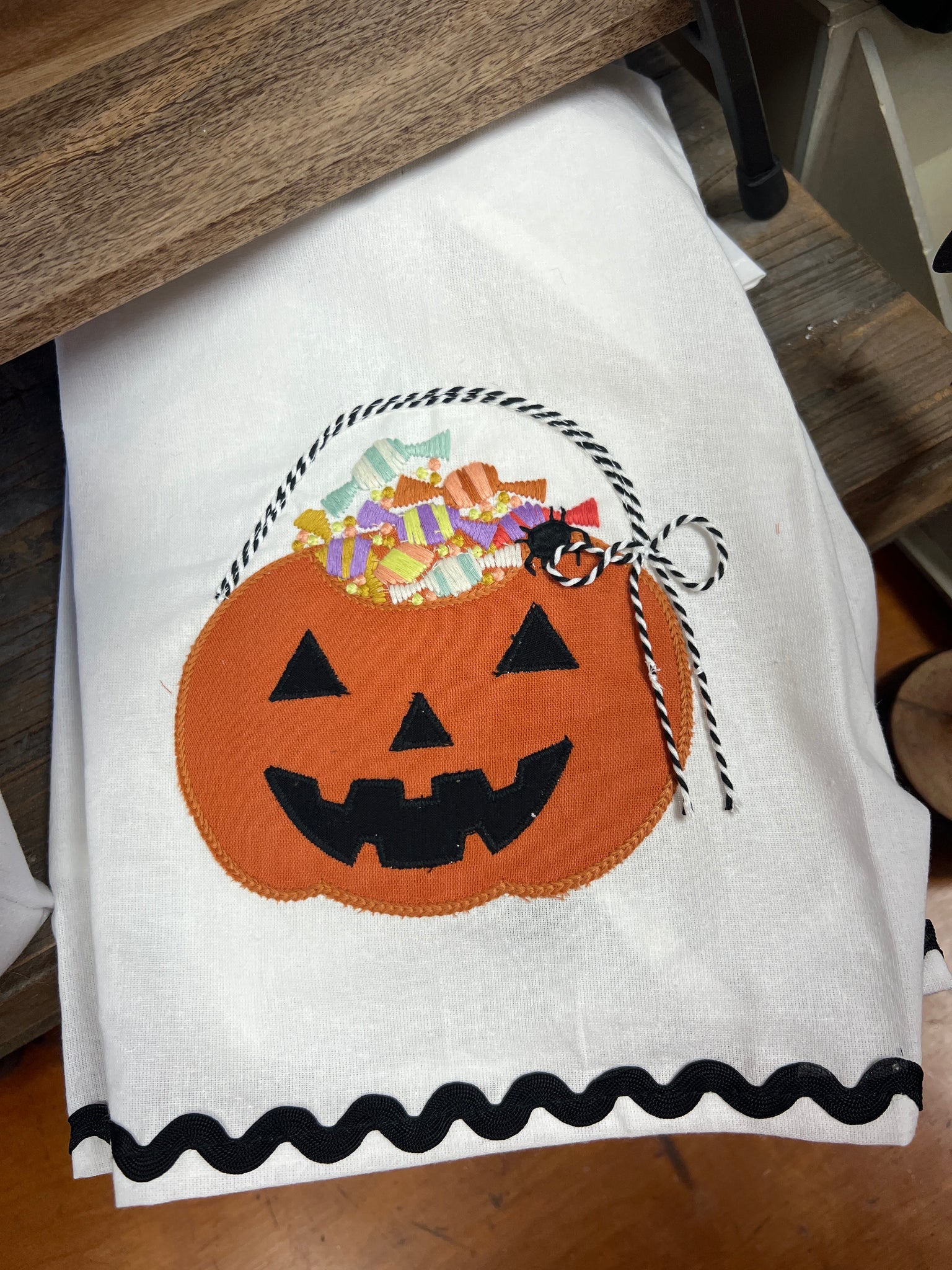 Pumpkin Candy Bucket Tea Towel