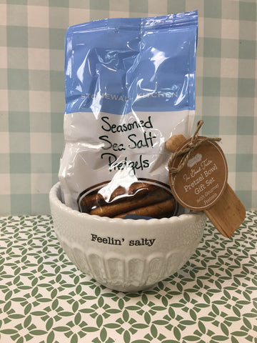 Sea Salt Pretzels with bowl & spoon