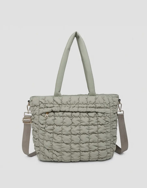 Kelly quilted tote - Sage