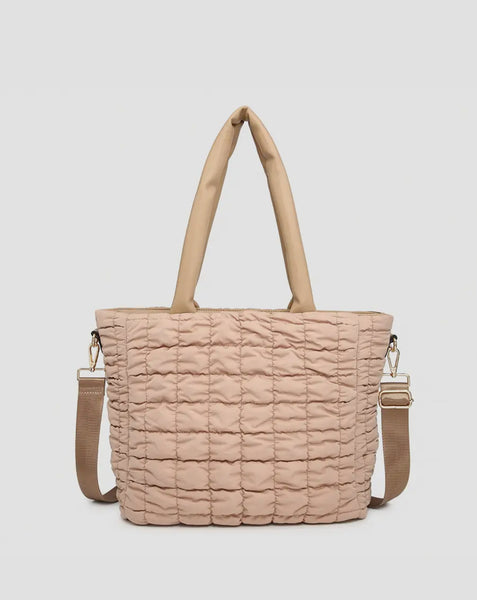 Kelly quilted tote - Taupe