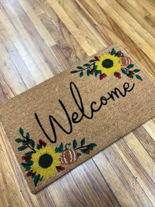 Sunflower Fall Welcome Mat