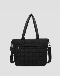 Kelly quilted tote - black