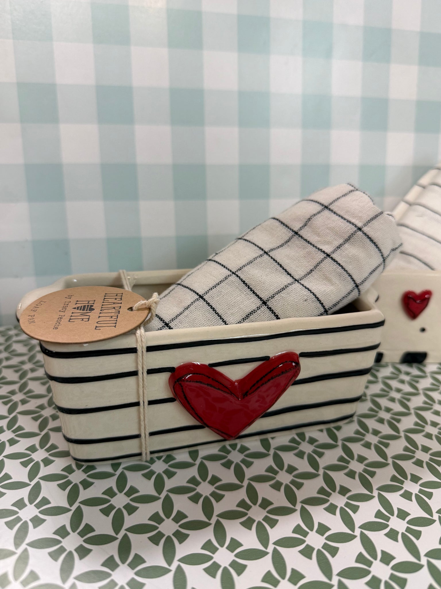 Ceramic Loaf Pan & Tea Towel Gift Set