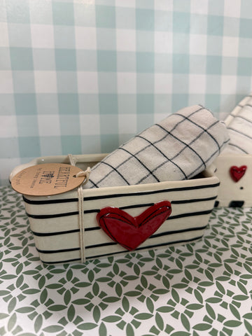 Ceramic Loaf Pan & Tea Towel Gift Set