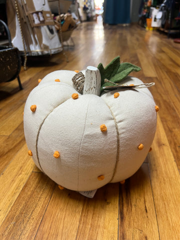 Dotted stuffed pumpkin- Cream- Medium