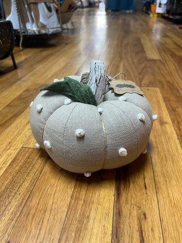 Dotted stuffed pumpkin- gray- small