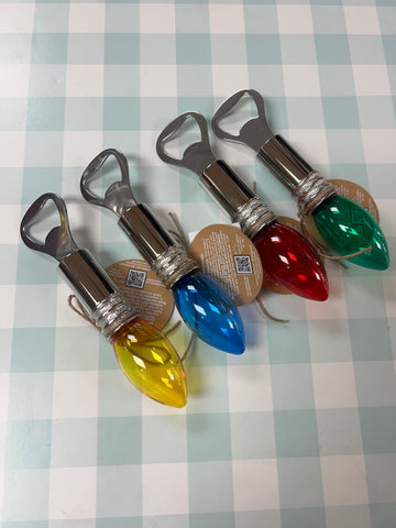 Light Up Christmas Bulb Bottle Opener