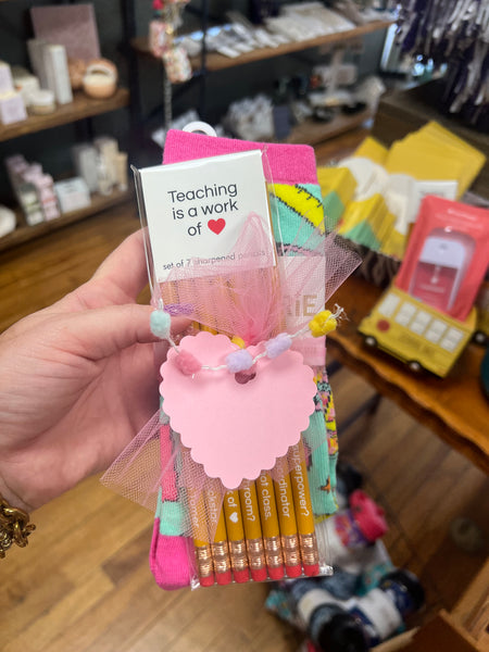 Teacher Gift Set - sock and pencil set