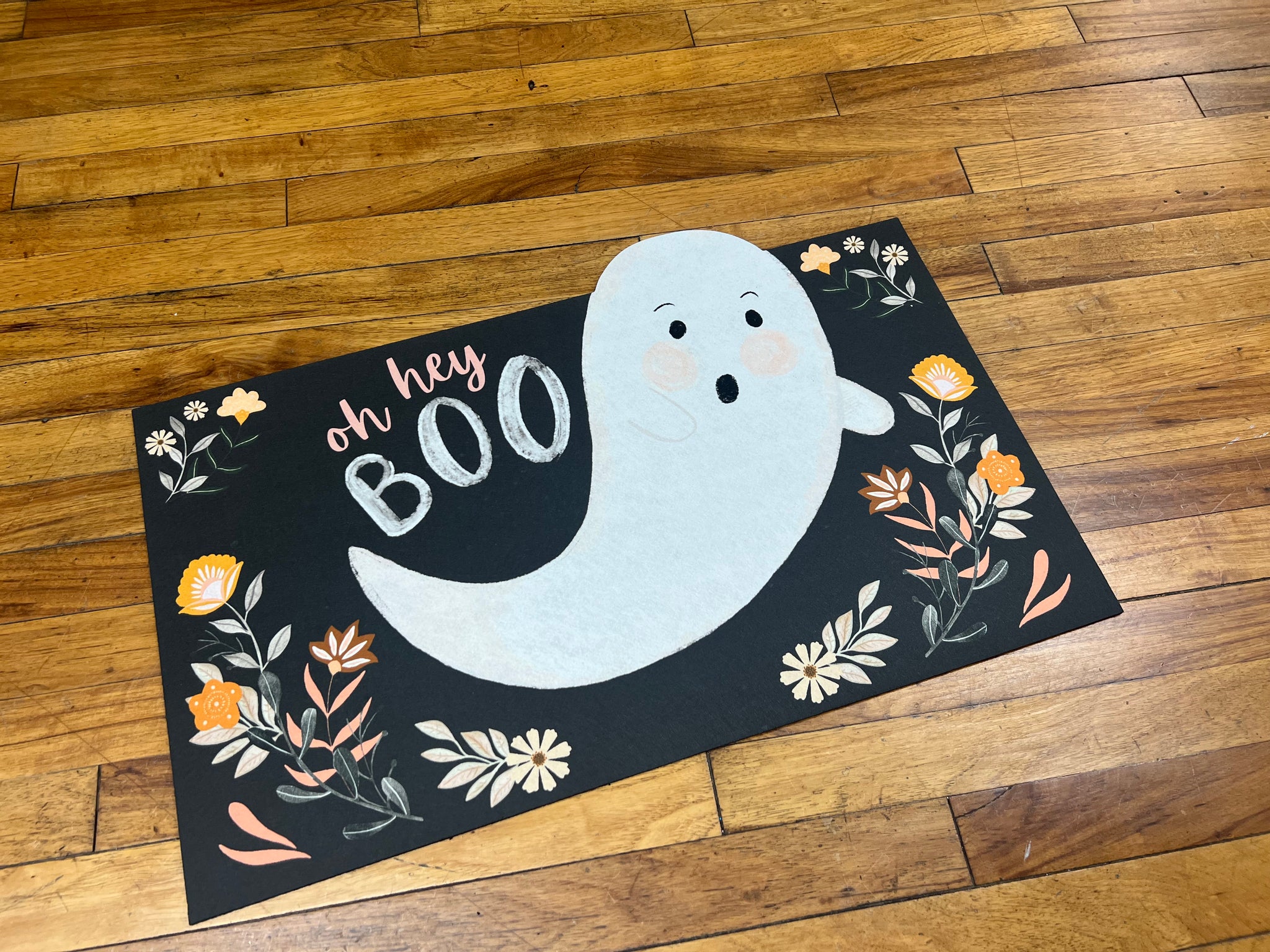 Hey boo door mat