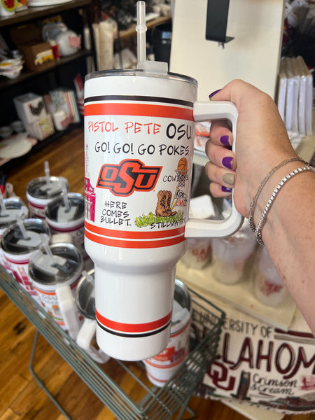 40oz Oklahoma/Oklahoma State Tumbler