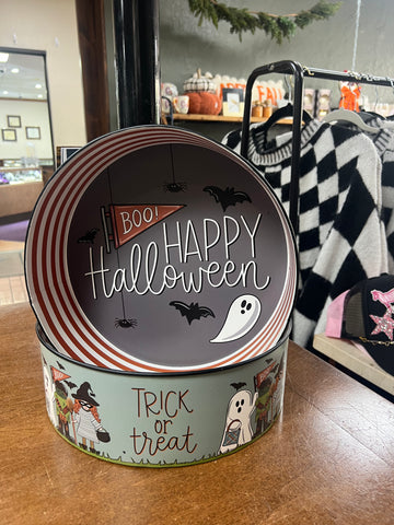 Trick or Treaters Tin Candy Bowl