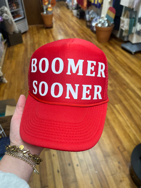 Boomer sooner Red trucker hat