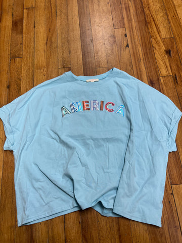 American oversized crop tee