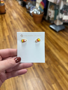 Gold Candy Corn Earrings